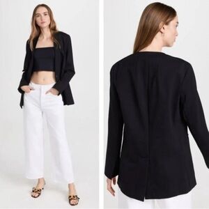 Spanx Black Collarless One Button Blazer Jacket Size XS